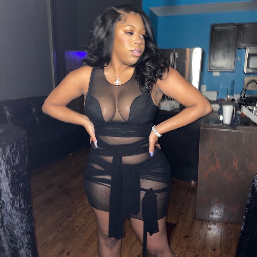 Dare to be sexy sheer wrap dress